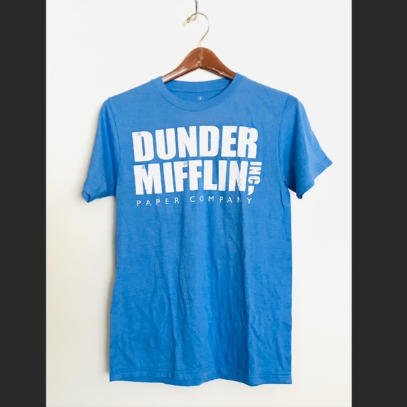 Ripple Junction Tops - The Office Dunder Mifflin paper company short sleeve blue T-shirt small